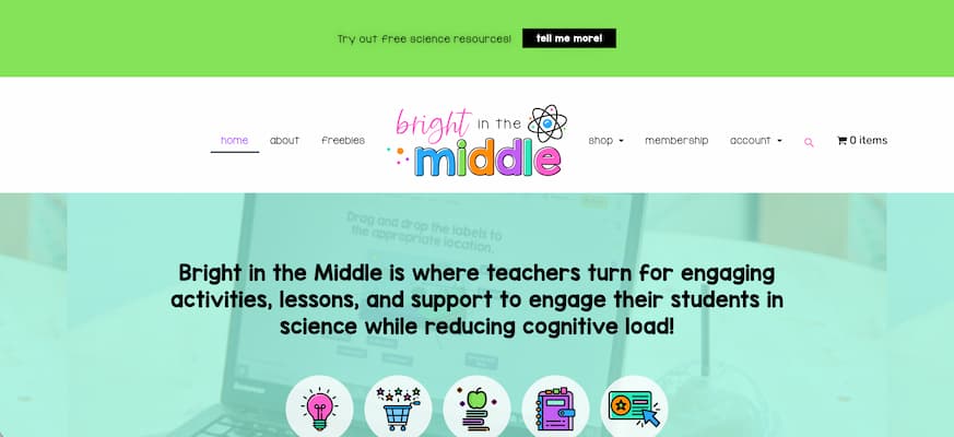 Bright in the Middle website