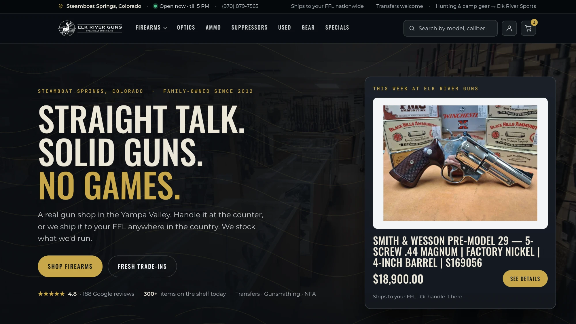 Elk River Guns website
