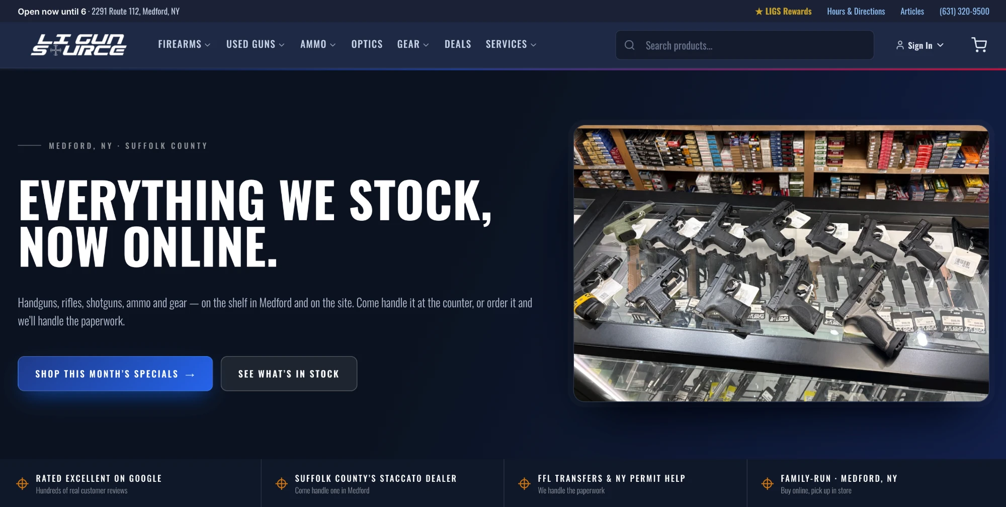 Long Island Gun Source website